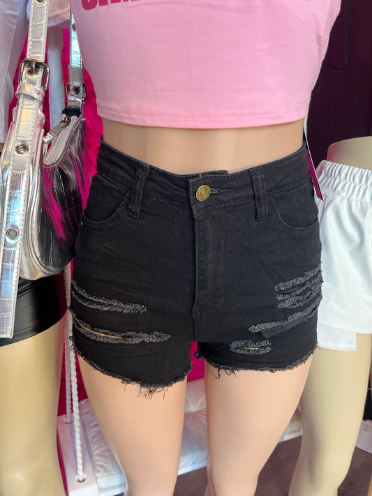 Black Booty Rip Shorts